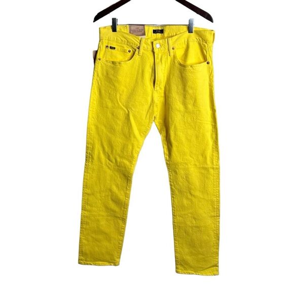 NWT Polo Ralph Lauren Yellow Varick Slim Jeans 32X32 - Picture 1 of 7